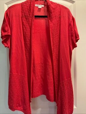 August Silk Open Knit Cascade Cardigan – Size Large